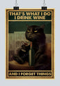 🐈‍⬛ Póster Retro en Papel Kraft - Gato Negro Misterioso