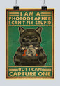 🐈‍⬛ Póster Retro en Papel Kraft - Gato Negro Misterioso