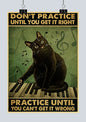 🐈‍⬛ Póster Retro en Papel Kraft - Gato Negro Misterioso