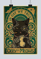 🐈‍⬛ Póster Retro en Papel Kraft - Gato Negro Misterioso