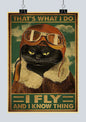 🐈‍⬛ Póster Retro en Papel Kraft - Gato Negro Misterioso