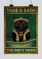 🐈‍⬛ Póster Retro en Papel Kraft - Gato Negro Misterioso