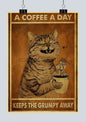 🐈‍⬛ Póster Retro en Papel Kraft - Gato Negro Misterioso
