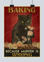 🐈‍⬛ Póster Retro en Papel Kraft - Gato Negro Misterioso