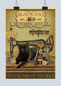 🐈‍⬛ Póster Retro en Papel Kraft - Gato Negro Misterioso