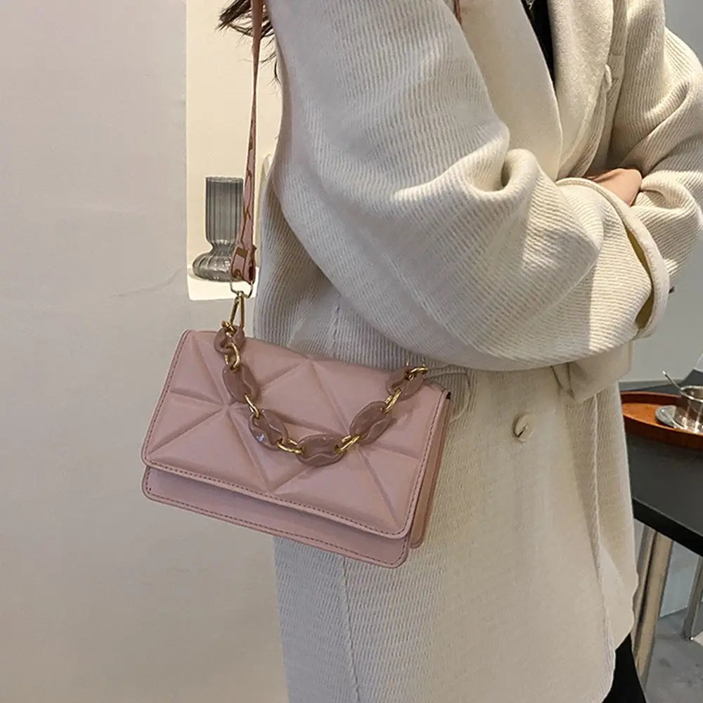 Bolso de hombro para mujer a la moda, bolso de mano con solapa de cuero PU