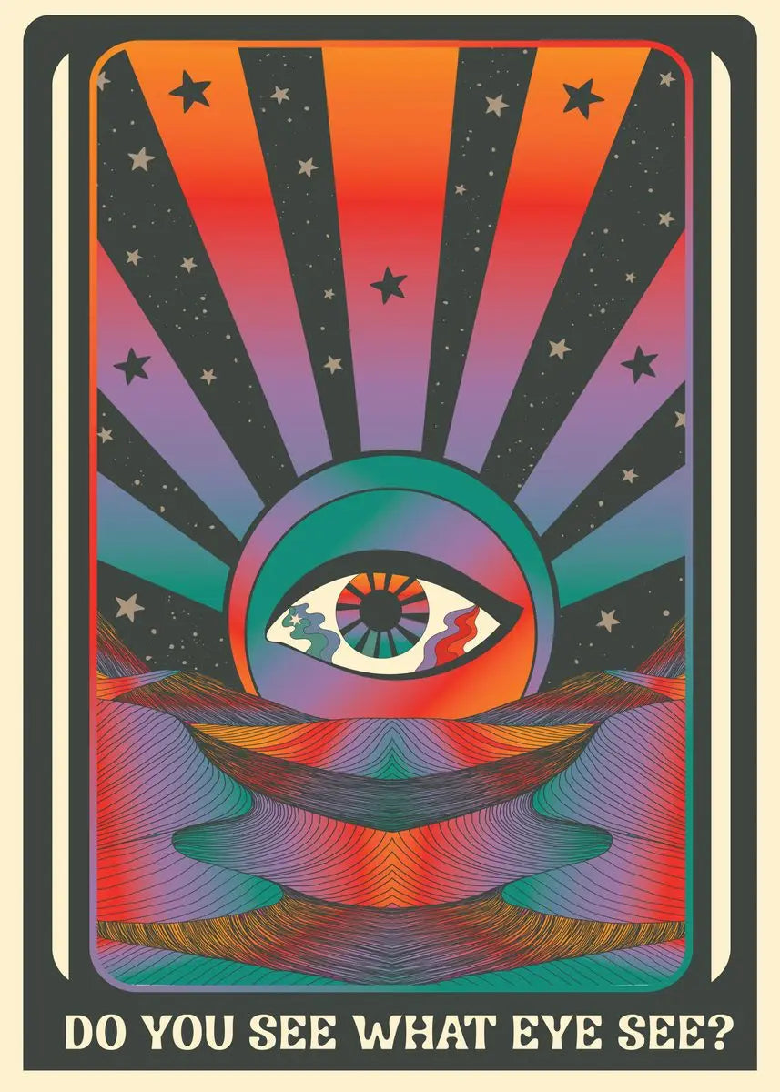🌈 Póster Psicodélico Retro 70s - Citas Inspiradoras