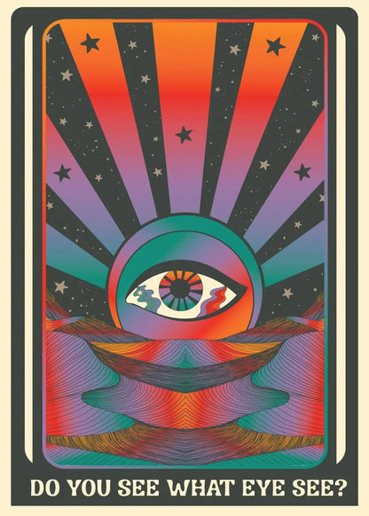 🌈 Póster Psicodélico Retro 70s - Citas Inspiradoras