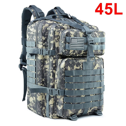 Mochilas tácticas QT & QY 30/45L para hombre, bolsas de viaje Hking, paquete de asalto 3P de supervivencia al aire libre, paquete EDC Molle para senderismo y caza