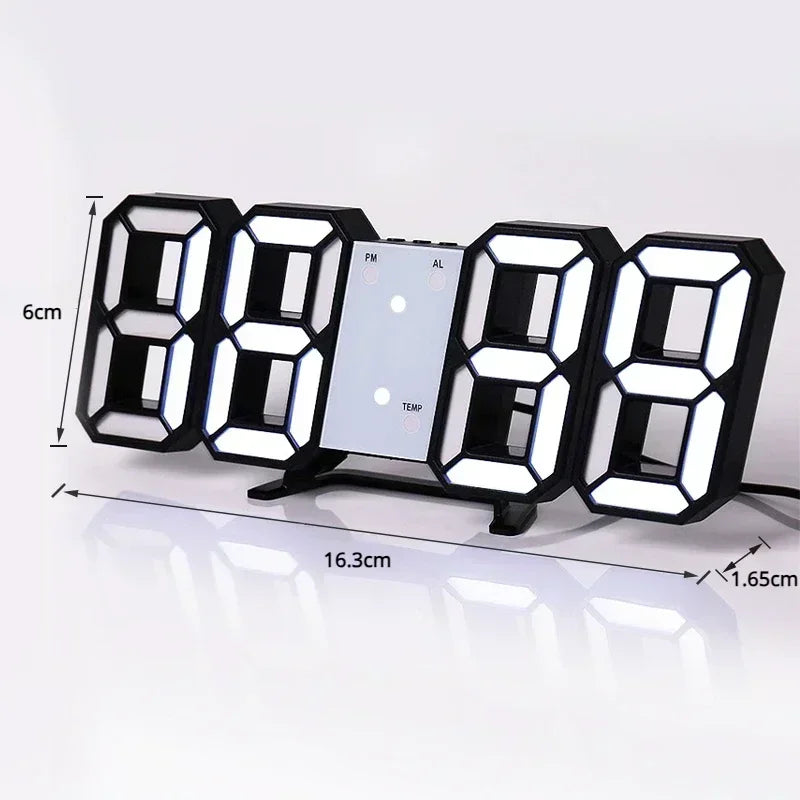 Reloj Digital LED 3D para Decoración de Pared