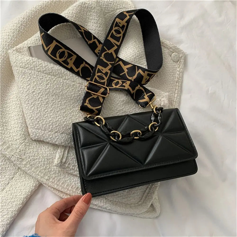 Bolso de hombro para mujer a la moda, bolso de mano con solapa de cuero PU