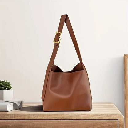 Bolso de hombro para mujer que combina con todo, bolso de moda sólido, bolso cruzado, bolso minimalista de cuero PU para mujer para el trabaj