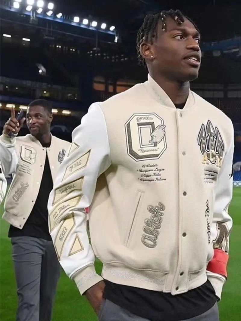 Chaqueta Bomber Bordada para Hombre – Estilo Fútbol Y2K