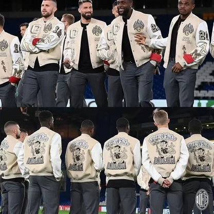 Chaqueta Bomber Bordada para Hombre – Estilo Fútbol Y2K