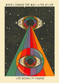 🌈 Póster Psicodélico Retro 70s - Citas Inspiradoras