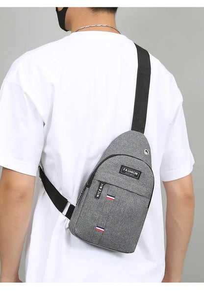 Bolso de pecho de un hombro para hombre, bandolera pequeña de gran capacidad para deportes al aire libre y ocio