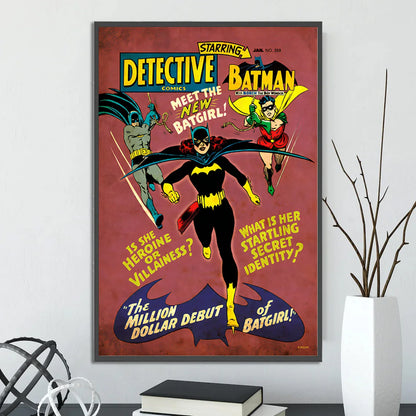 🦇 Póster Autoadhesivo de Batman - Arte Clásico de DC Comics