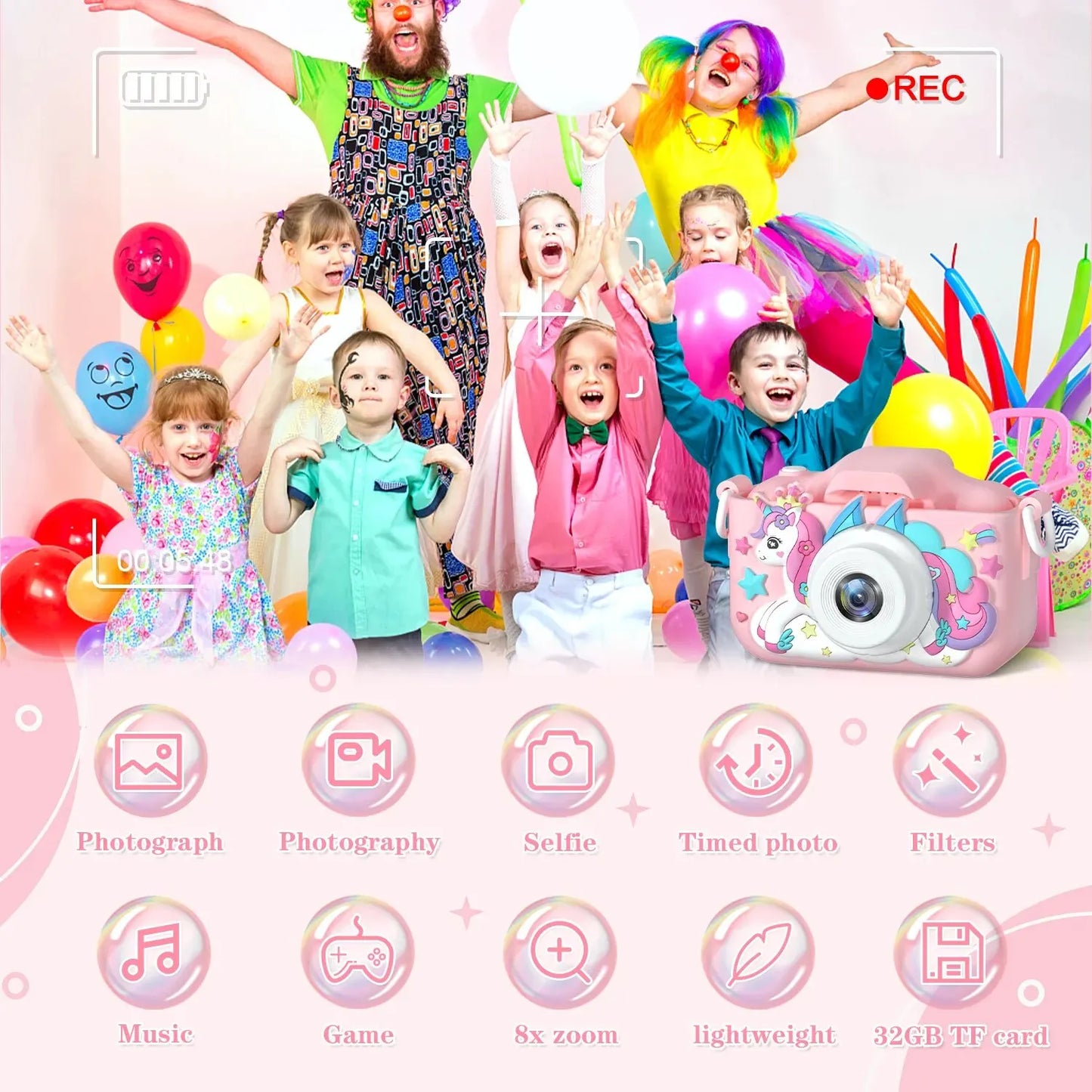 Cámara Digital para Niños 1080P HD