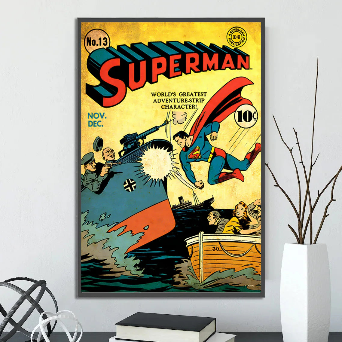 🦇 Póster Autoadhesivo de Batman - Arte Clásico de DC Comics