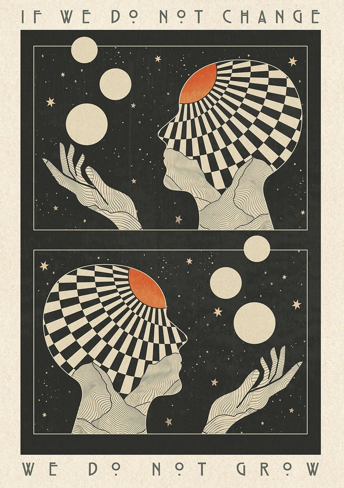 🌈 Póster Psicodélico Retro 70s - Citas Inspiradoras