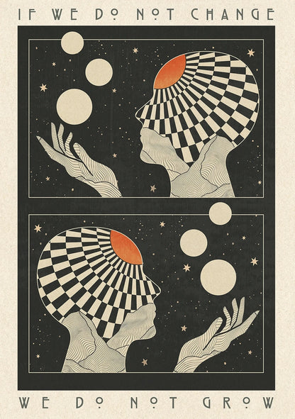 🌈 Póster Psicodélico Retro 70s - Citas Inspiradoras