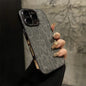 Funda de Cuero con Textura de Leopardo Chapada de Lujo para iPhone