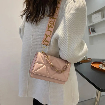 Bolso de hombro para mujer a la moda, bolso de mano con solapa de cuero PU