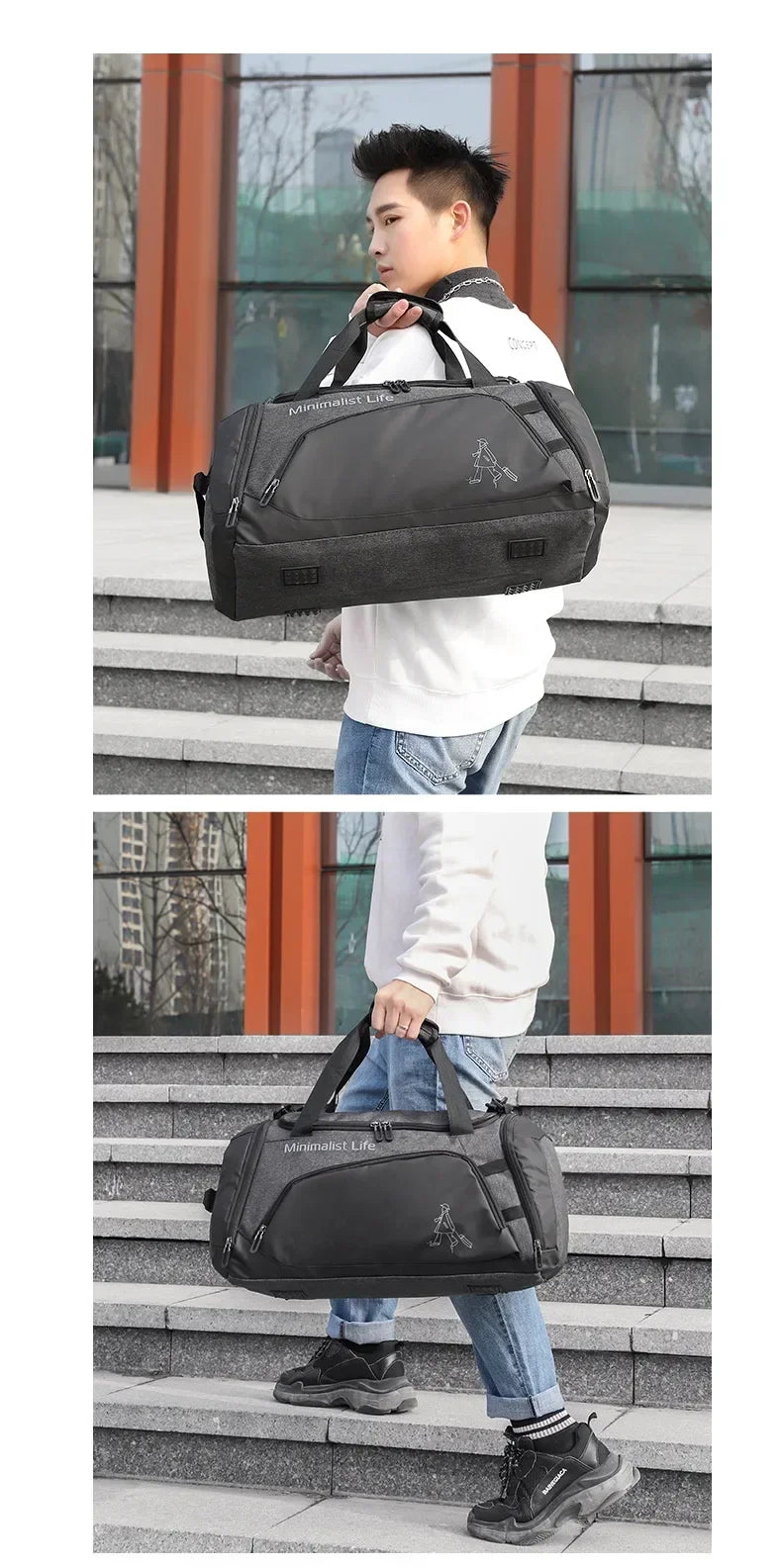 Bolsa deportiva y de gimnasio impermeable, mochila multifuncional duradera para entrenamiento y fitness