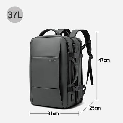 Mochila de viaje BANGE, mochila de negocios para hombres, mochila escolar expandible con USB, mochila de moda impermeable para ordenador portátil de gran capacidad 17,3