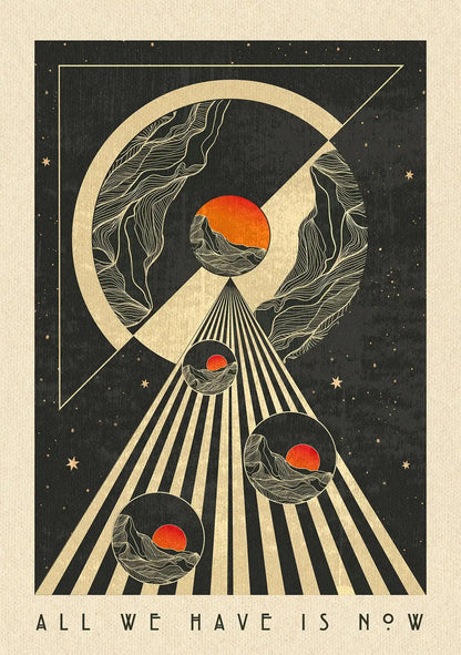 🌈 Póster Psicodélico Retro 70s - Citas Inspiradoras