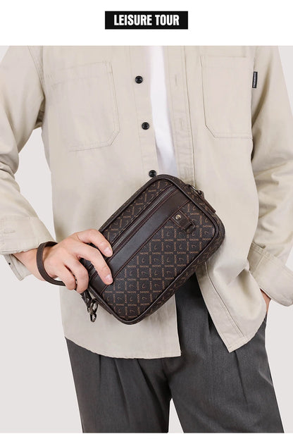 Bolso de negocios para hombre, bolso de mano de piel sintética suave de alta calidad, bolso de hombro, bolso de mano multifuncional para hombre con correa.