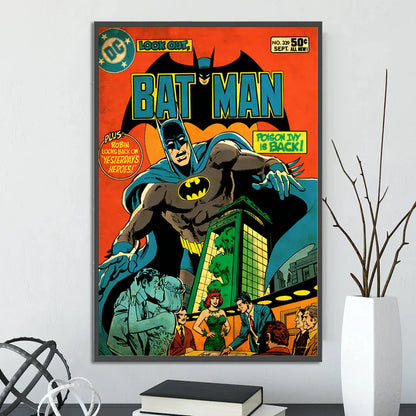 🦇 Póster Autoadhesivo de Batman - Arte Clásico de DC Comics