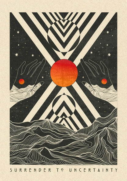 🌈 Póster Psicodélico Retro 70s - Citas Inspiradoras