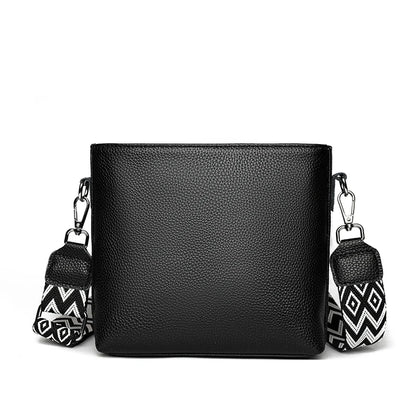 Bolso cruzado de Cuero 100% auténtico para mujer, bandolera de cuero suave, de lujo, a la moda.