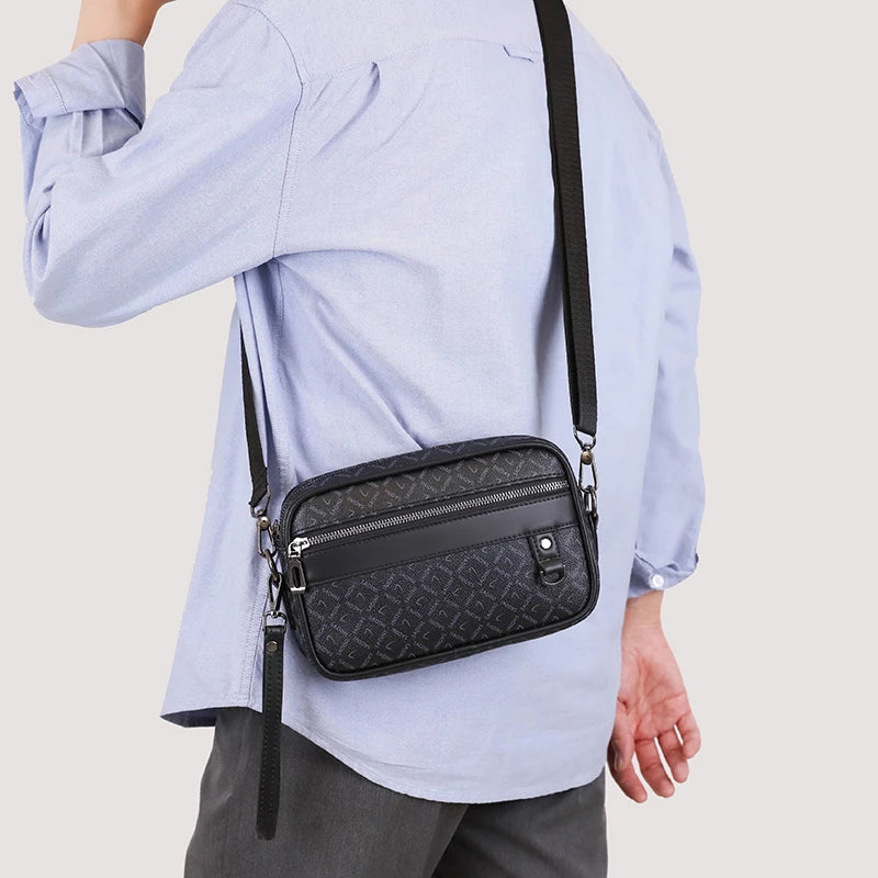 Bolso de negocios para hombre, bolso de mano de piel sintética suave de alta calidad, bolso de hombro, bolso de mano multifuncional para hombre con correa.