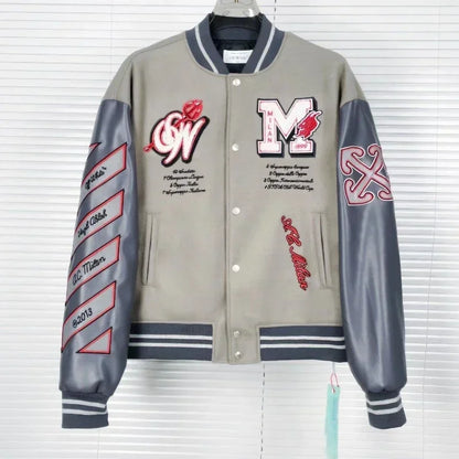 Chaqueta Bomber Bordada para Hombre – Estilo Fútbol Y2K