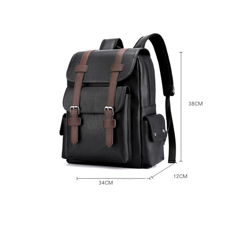 Mochila DIDABEAR de gran capacidad de cuero sintético para hombre.