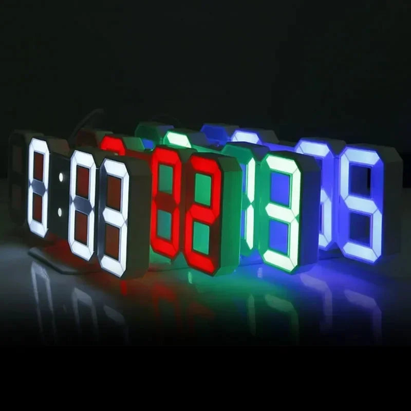 Reloj Digital LED 3D para Decoración de Pared