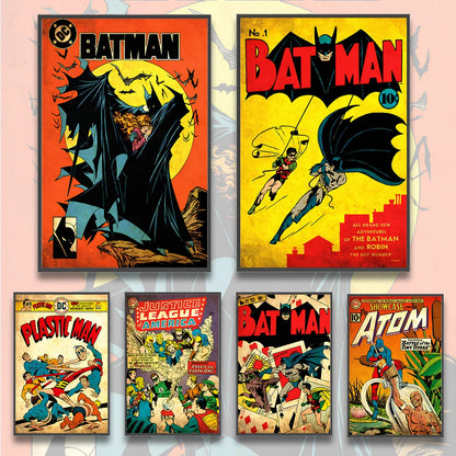 🦇 Póster Autoadhesivo de Batman - Arte Clásico de DC Comics