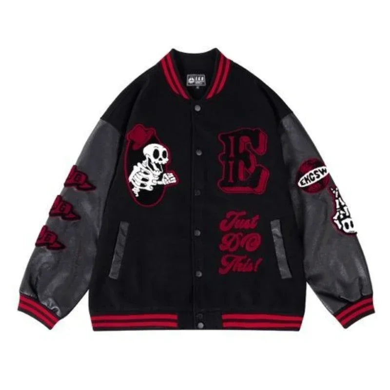 Chaqueta Bomber Bordada para Hombre – Estilo Fútbol Y2K