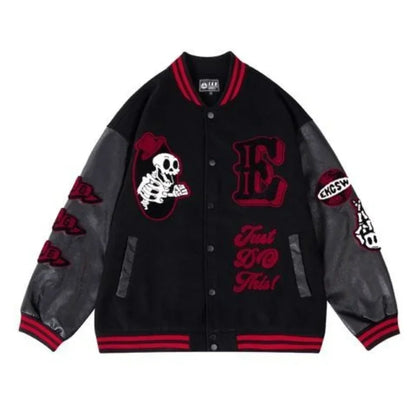 Chaqueta Bomber Bordada para Hombre – Estilo Fútbol Y2K