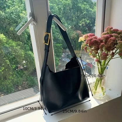 Bolso de hombro para mujer que combina con todo, bolso de moda sólido, bolso cruzado, bolso minimalista de cuero PU para mujer para el trabaj