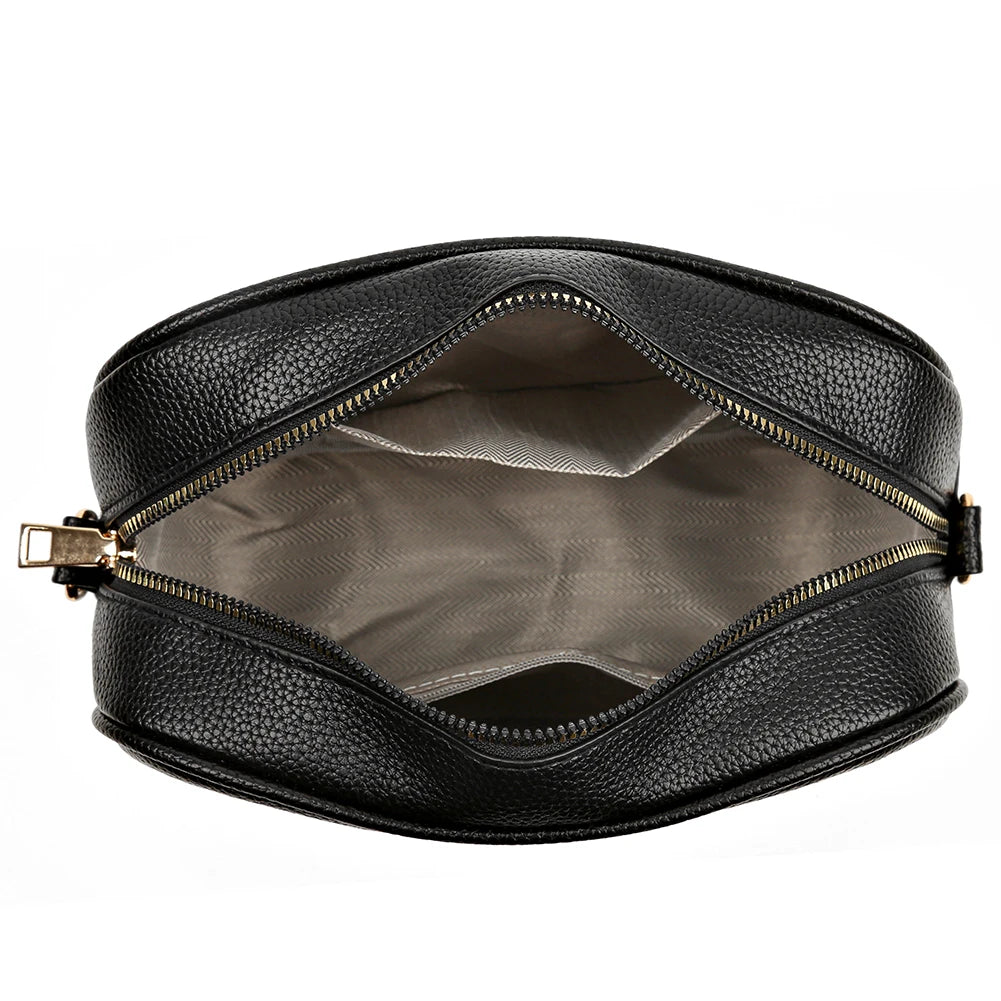 bolso de hombro de cuero de marca de lujo para mujer