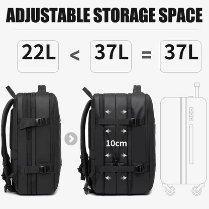 Mochila de viaje BANGE, mochila de negocios para hombres, mochila escolar expandible con USB, mochila de moda impermeable para ordenador portátil de gran capacidad 17,3