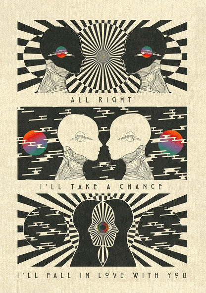 🌈 Póster Psicodélico Retro 70s - Citas Inspiradoras