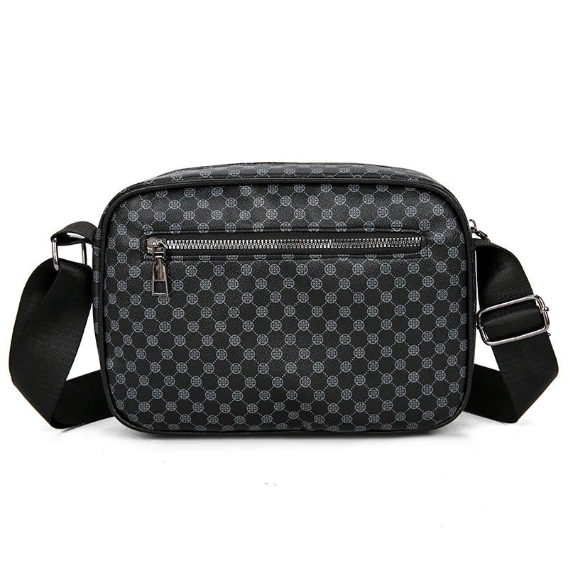 Bolso de hombro ligero e informal para hombre, bandolera de cuero PU, bolso cruzado con correa ancha, diseño exclusivo para hombre