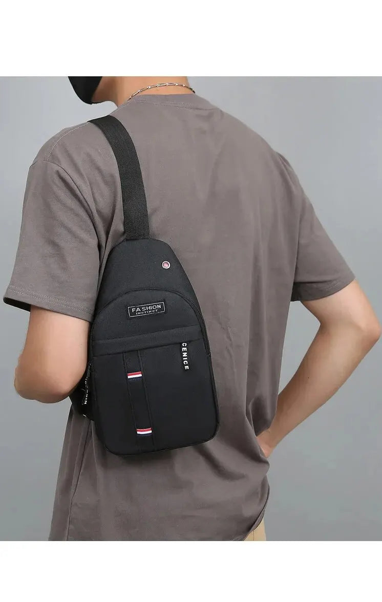 Bolso de pecho de un hombro para hombre, bandolera pequeña de gran capacidad para deportes al aire libre y ocio