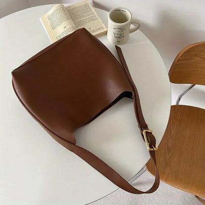 Bolso de hombro para mujer que combina con todo, bolso de moda sólido, bolso cruzado, bolso minimalista de cuero PU para mujer para el trabaj