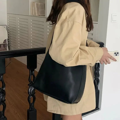 Bolso de hombro para mujer que combina con todo, bolso de moda sólido, bolso cruzado, bolso minimalista de cuero PU para mujer para el trabaj