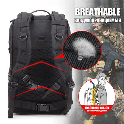 Mochilas tácticas QT & QY 30/45L para hombre, bolsas de viaje Hking, paquete de asalto 3P de supervivencia al aire libre, paquete EDC Molle para senderismo y caza